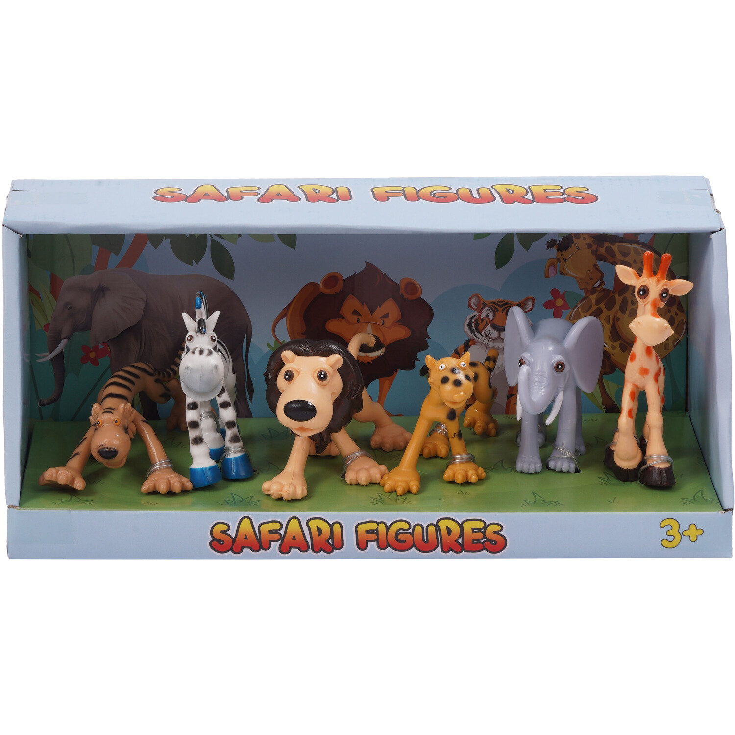 Pack of 6 Assorted Animal Figures - Multicolour