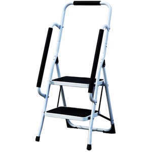 2 Step Ladder Folding Non Slip Tread With Handrail