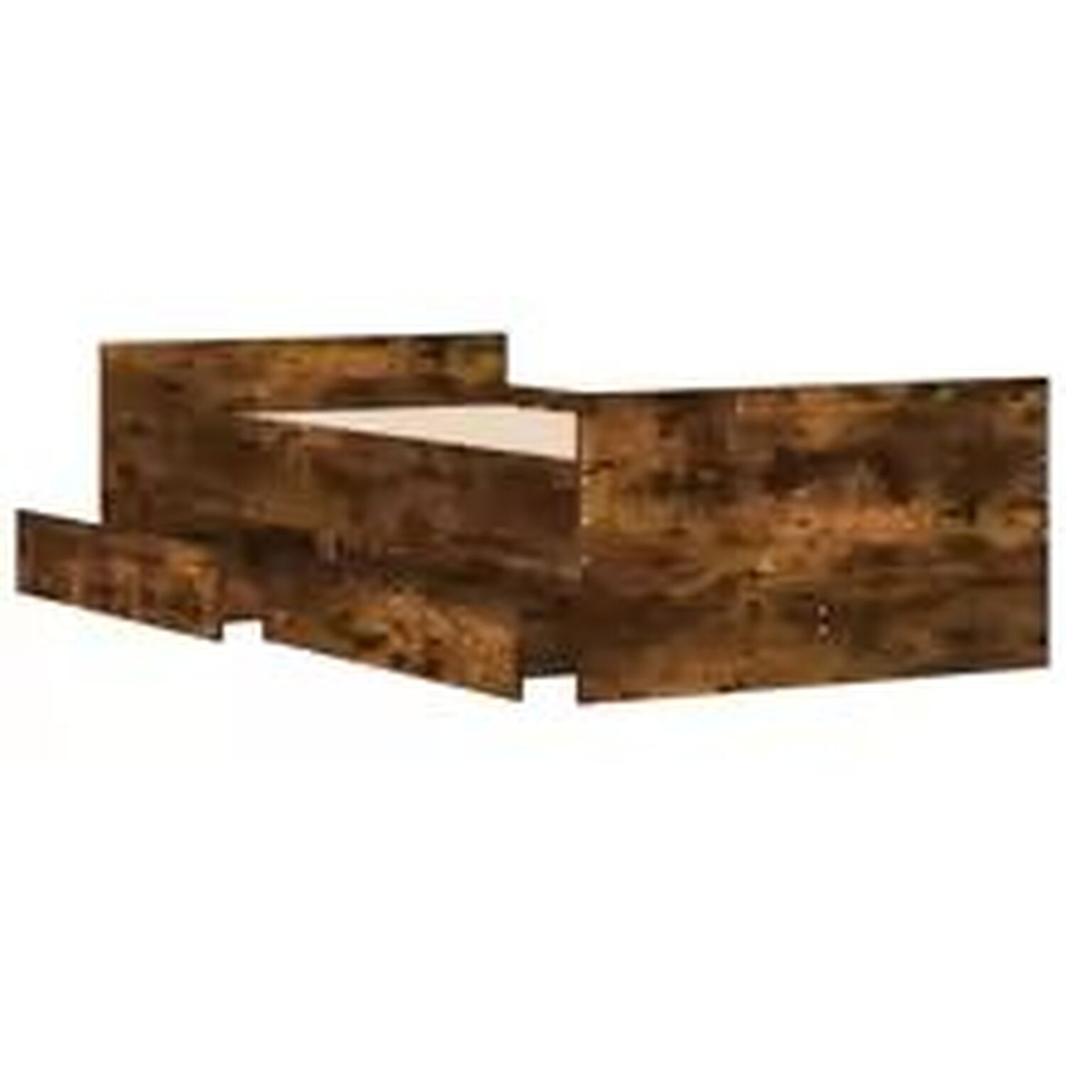 Single Bed Frame With Storage Drawer - Brown
