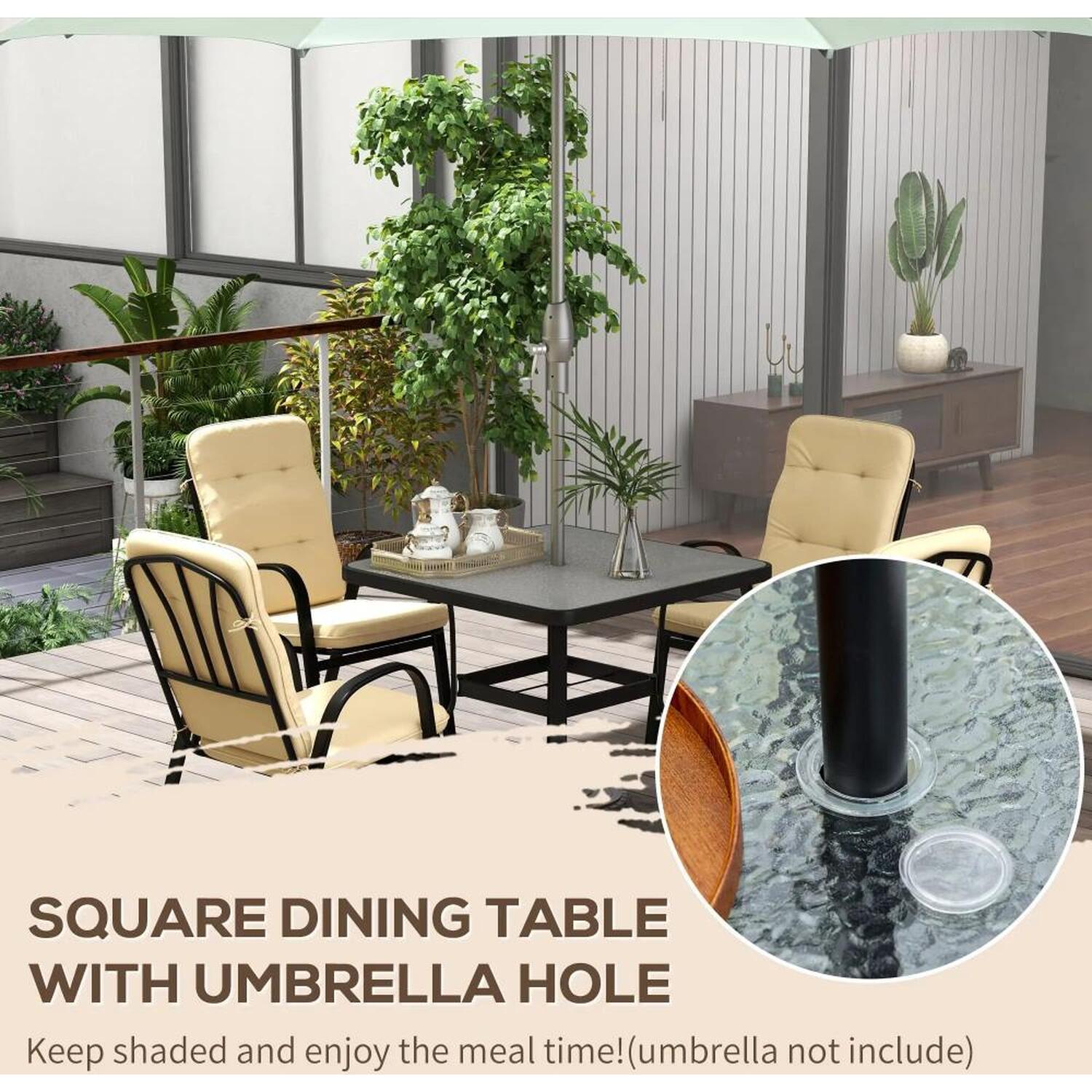 5 Piece Garden Dining Set - Black
