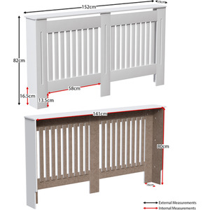 White / 152cm Chelsea Radiator Cover shot 8337180