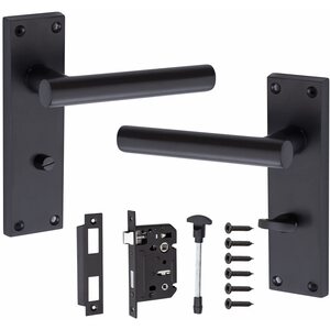 T-Bar Lever Backplate Door Handle Bathroom Set