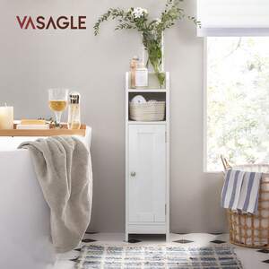 Slim Bathroom Storage Cabinet with two Shelves