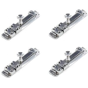 4 Set Security Slide Door Bolt Polished Chrome