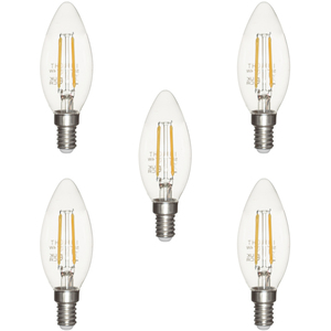 5 Pack of 4 Watt E14 LED Vintage Style Candle Light Bulbs