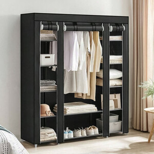 Portable Fabric Wardrobe with Compartments