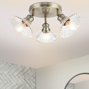 COSYLYTE Milan Bathroom 3 Light Glass Round plate Spotlight