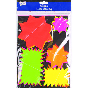 50 Neon Stars and Flashes