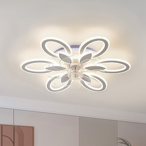 Livingandhome RGB Flower-Shaped Ceiling Fan Light with Remote Control