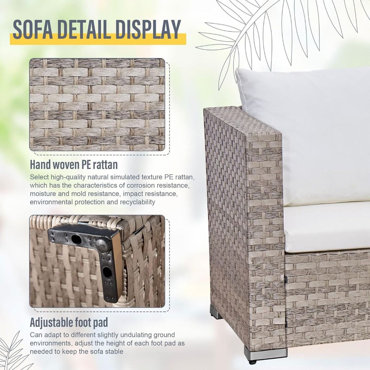 Oseasons Acorn Alt Rattan 6 Seat Corner Sofa Set - Dove Grey
