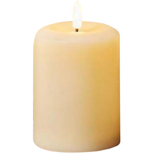 Cream 18cm Battery Operated Cream Flickering Flameless LED Pillar Candle shot 10364585