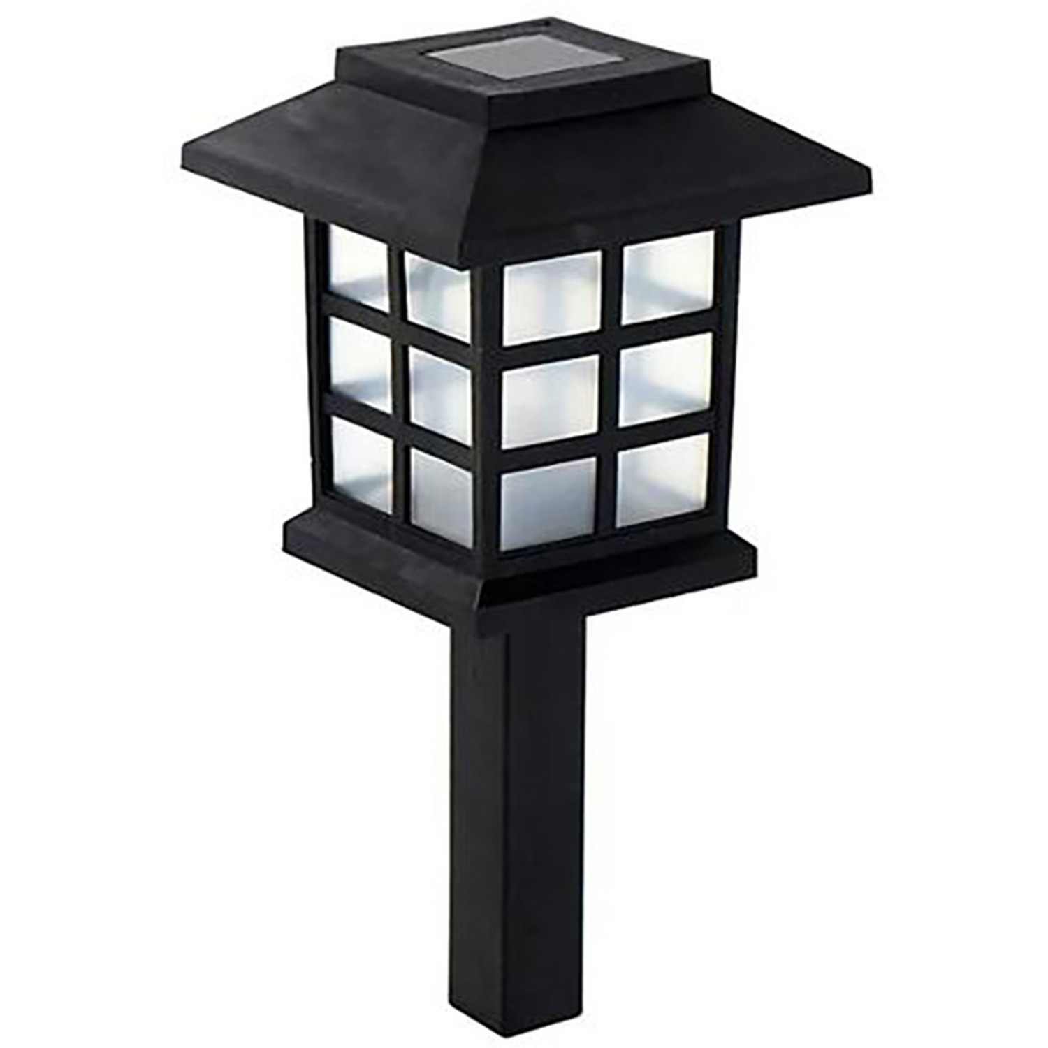 Black Japanese House-shaped Solar Garden Lamp - Black
