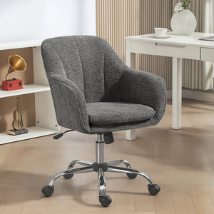 HOMCOM Modern Snow Flannel Office Desk Chair