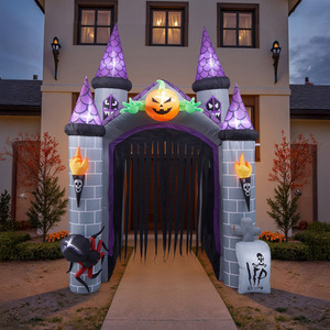 Lifeideas 11ft Halloween Castle Inflatable with Built-in LED Lights
