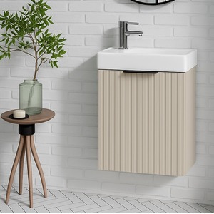 Cloakroom Vanity Unit and Sink 400mm Beige - Adel