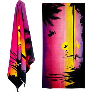 Microfibre Beach Towel Birds Sunrise Design Quick Drying Sand Free