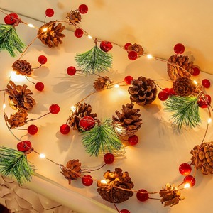 Christmas Artificial Pinecone Garland LED