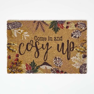 Cosy Autumn Non-Slip Coir Doormat, 60 x 40 cm