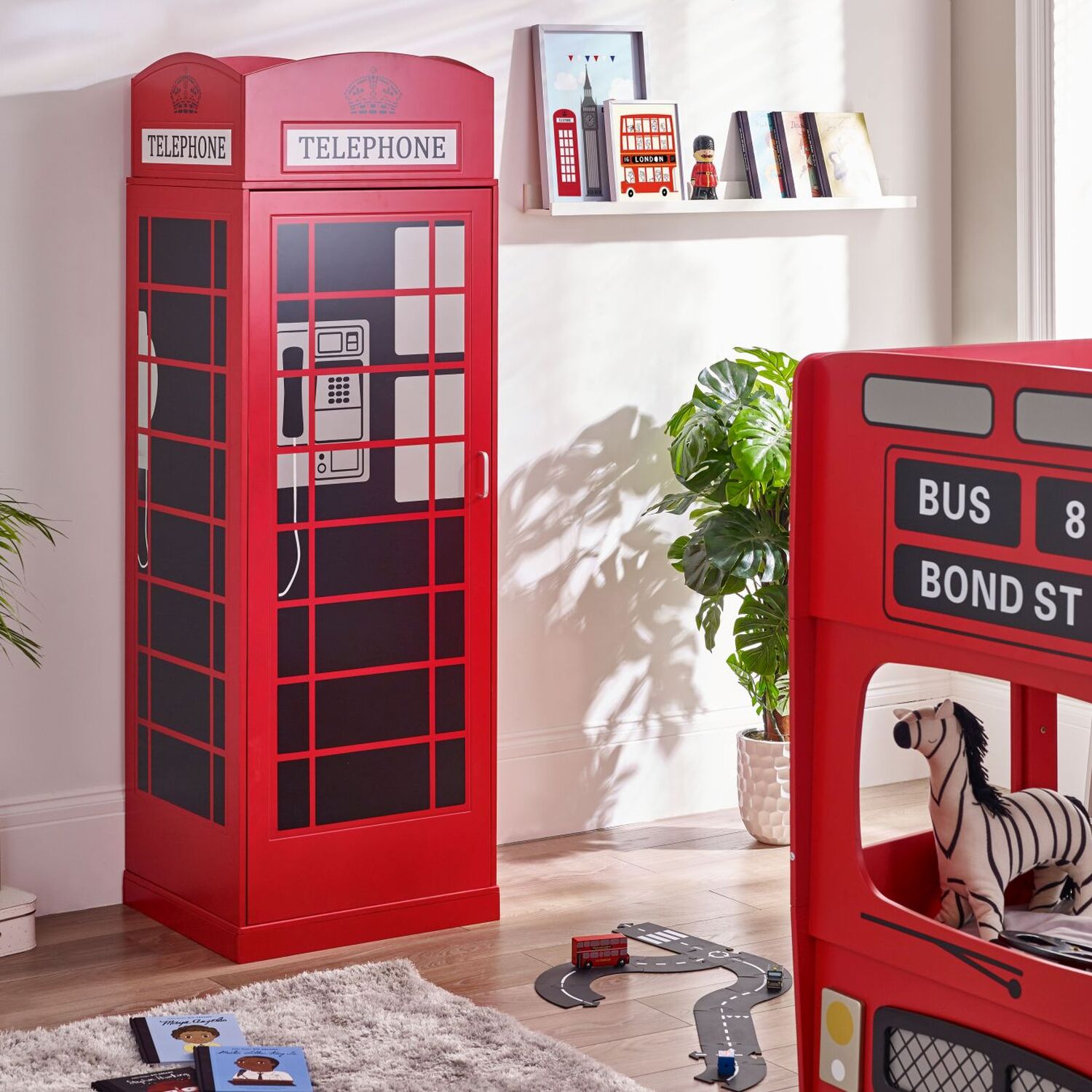 London Telephone Box Wardrobe - Red