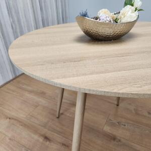 Modern Round Dining Table Set With 4 Grey Chairs Dining Furniture
