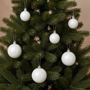 30 Winter White Christmas Tree Baubles 4cm 5cm 6cm