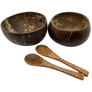 Coconut Bowls and Spoons, Set of 2