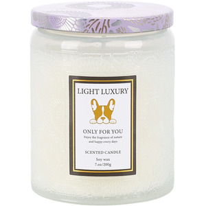 Soy Wax Scented Candle with Embossing Glass Cup