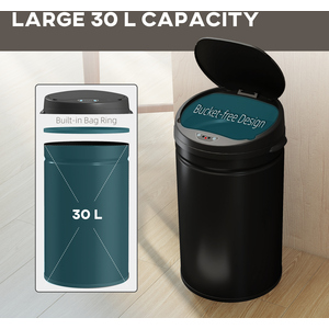 HOMCOM 30L Stainless Steel Sensor Bin with Fingerprint-Proof