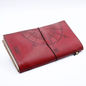 Handmade Leather Journal The Adventure Begins (80 pages) Maroon