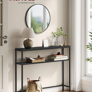 VASAGLE Console Table for Hallway, 2-Tier Slim Sofa Table, 20 x 80 x 80 cm