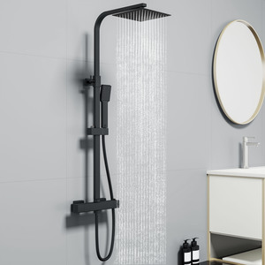 Thermostatic Bar Mixer Shower Set with Adjustable Sliding Rail