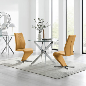 Novara 100cm Round Dining Table 2 Willow Chairs