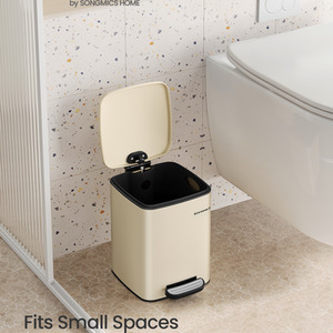 Kitchen Bin, 1.6-Gallon (6 L) Trash Bin, Stainless Steel Pedal Bin