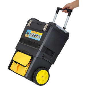SwitZer Workshop Stackable Tool Box 2-in-1 With Handle Rolling Toolbox