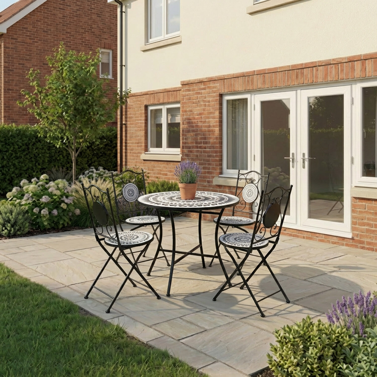 Mabel 4 Seater Dining Set - Monochrome