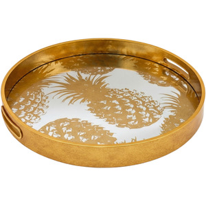 Gold Pineapple Mirrored Tray