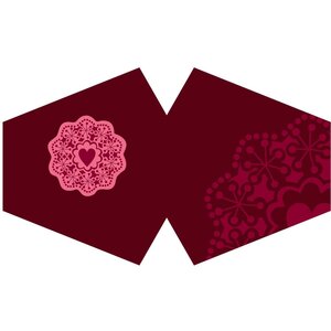 Red Mandala Heart Reusable Fashion Face Covering for Adults