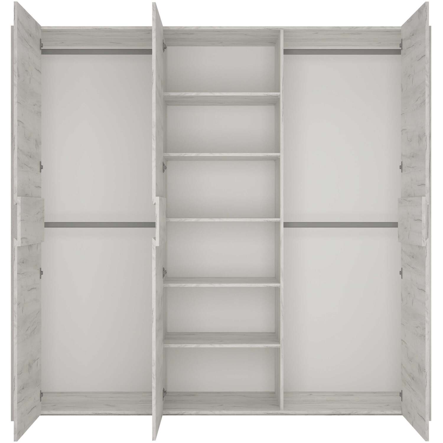 Wyld Haus Norwich Aged Effect Soft Grey 3-door Wardrobe - Grey