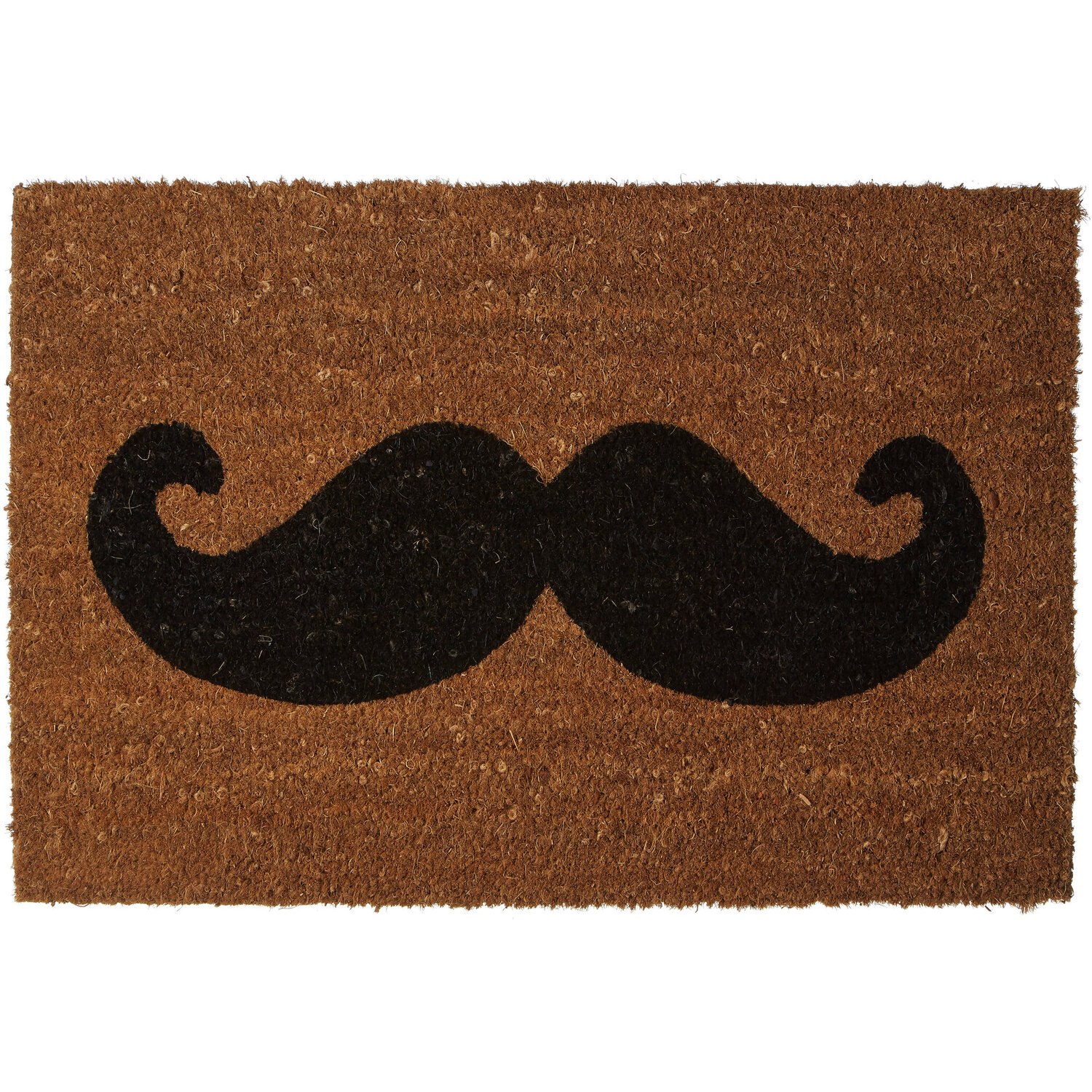Moustache Coir Doormat - Brown