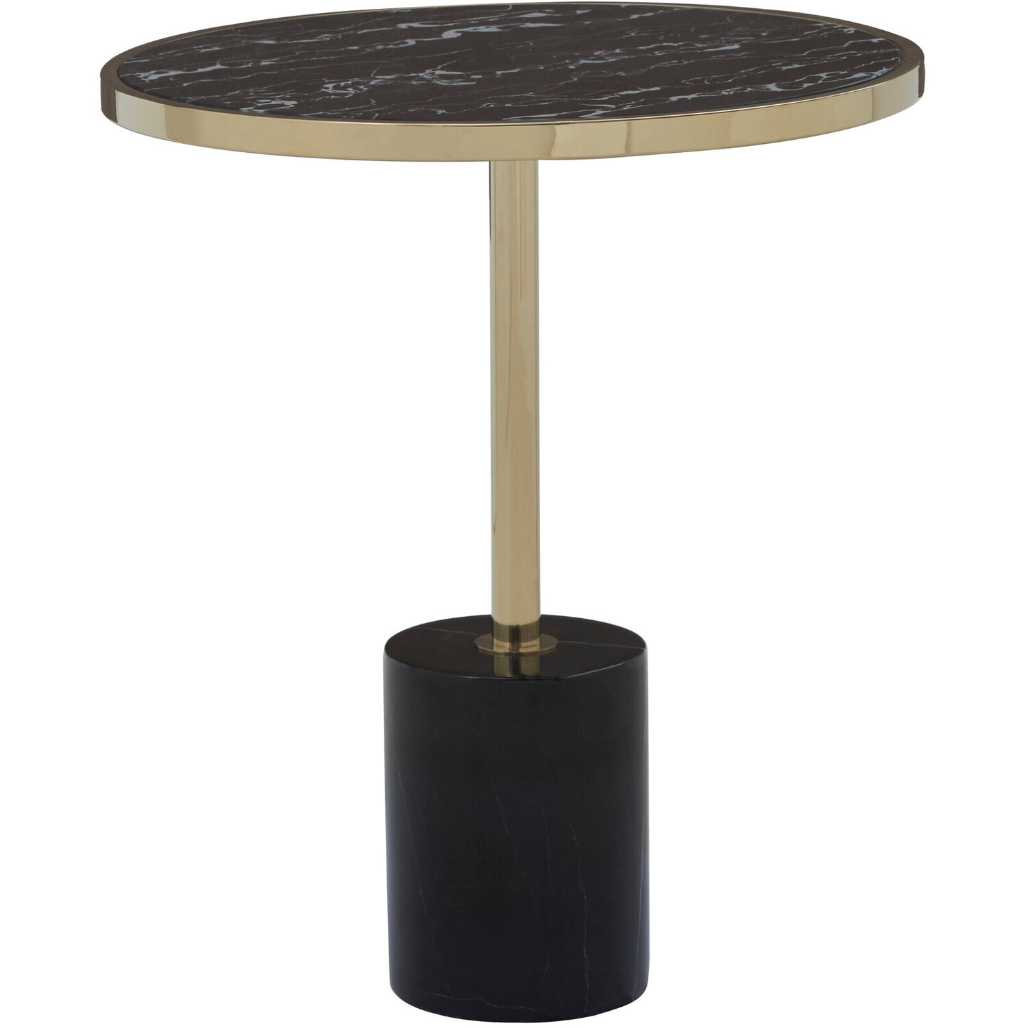 Oria Warm Metallic End Table - Black
