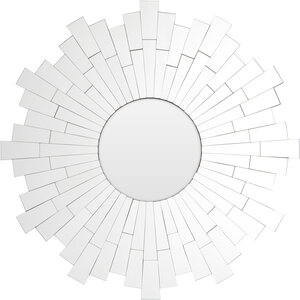 Glitzy Sunburst Design Round Wall Mirror