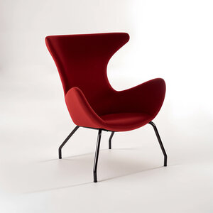 Kolding Red Fabric Modern WingbackChair