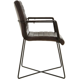Buffalo Black Leather Quilted Chair
