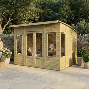 10ft x 8ft Wooden Summerhouse Curved Roof Garden Room