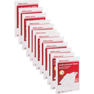 Office Depot A4 Multi-Purpose Sticky Sheets 16 Labels - White - Set of 5