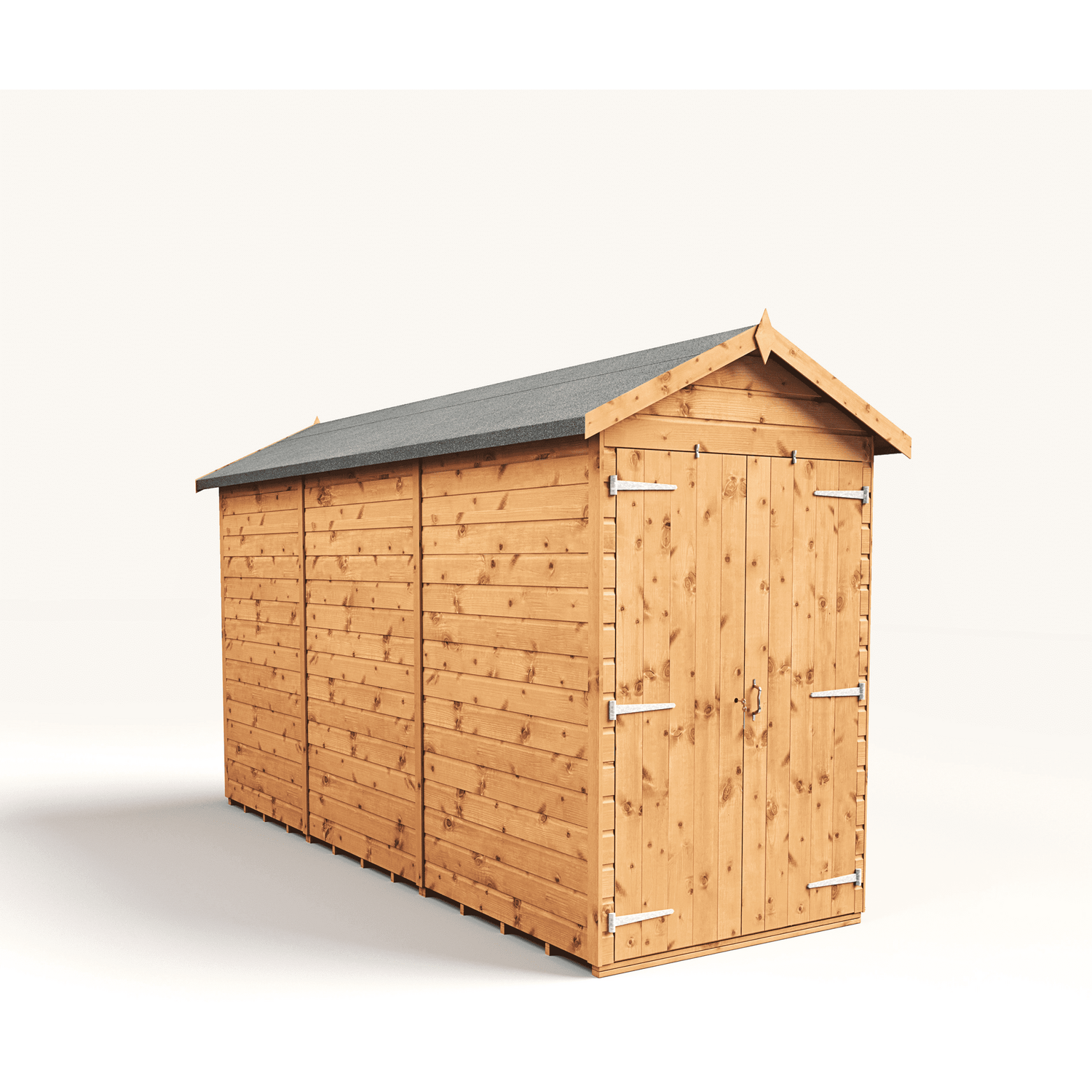 Empire 4x12 Modular Apex Garden Shed with a Double Door - Brown