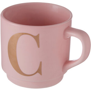 Signet Pink Monogram Mug, C