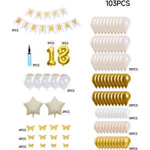 Lifeideas 103-Piece 18th Birthday Balloon Decorations Set