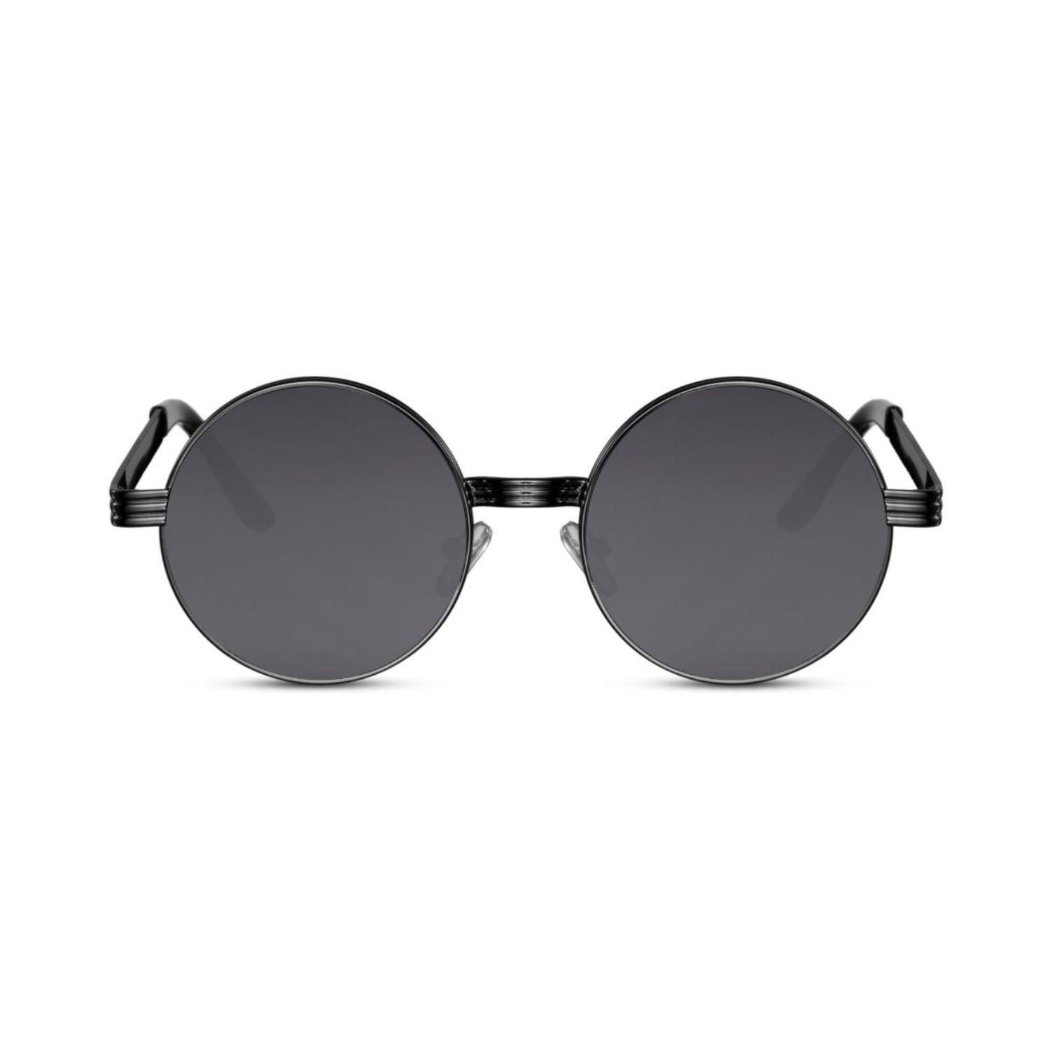 Sunglass Station Gateway Round Unisex Sunglasses - Glossy Black