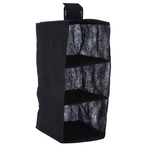 3 Sections Black Hanging Garment Organiser